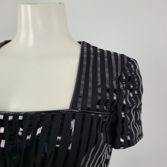 Joseph Ribkoff Black Dress with Metallic Details - Picture 3 of 15